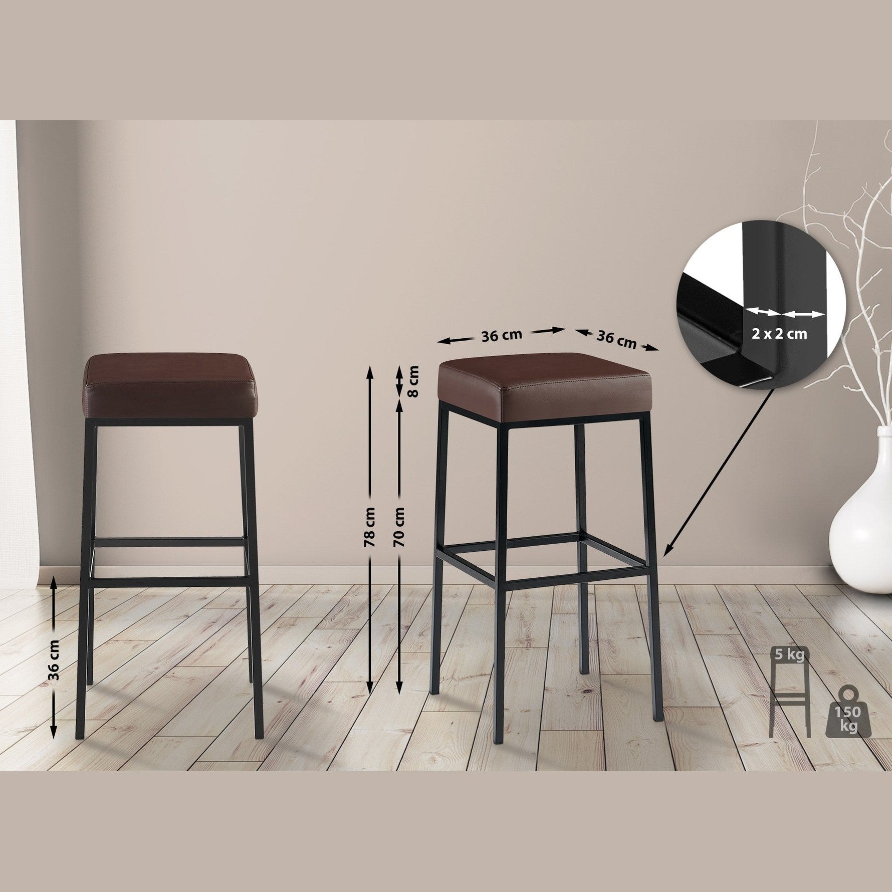 Barhocker Montreal B80 - braun - InfinityMarket