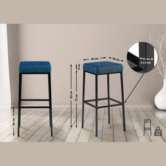 Barhocker Montreal B85 Stoff - blau - InfinityMarket