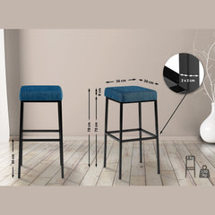 Barhocker Montreal B80 Stoff - blau - InfinityMarket