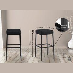 Barhocker Montreal B80 Stoff - dunkelgrau - InfinityMarket