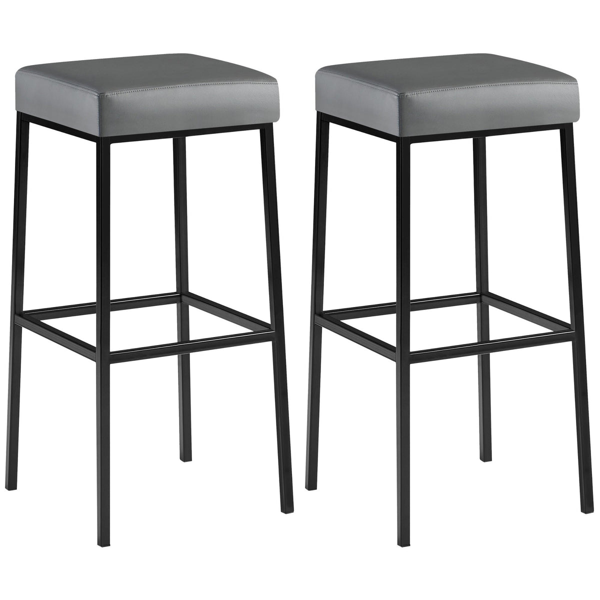 2er Set Barhocker Montreal 85 Kunstleder schwarz - grau