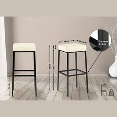 2er Set Barhocker Montreal 85 Kunstleder schwarz - creme