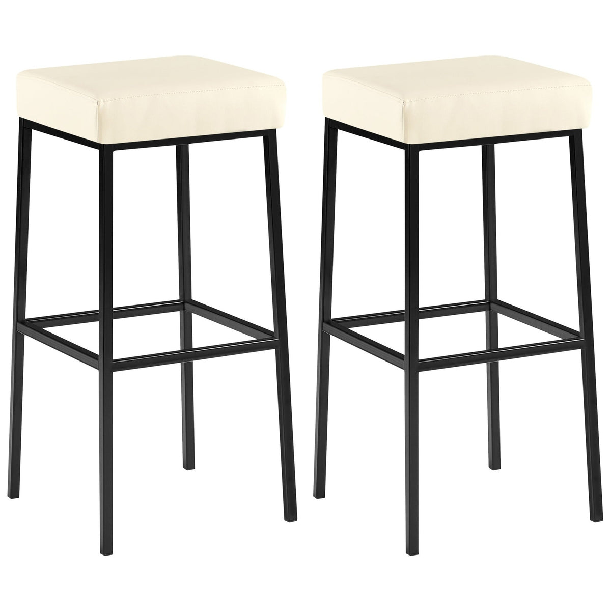 2er Set Barhocker Montreal 85 Kunstleder schwarz - creme