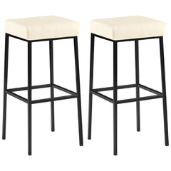2er Set Barhocker Montreal 85 Kunstleder schwarz - creme