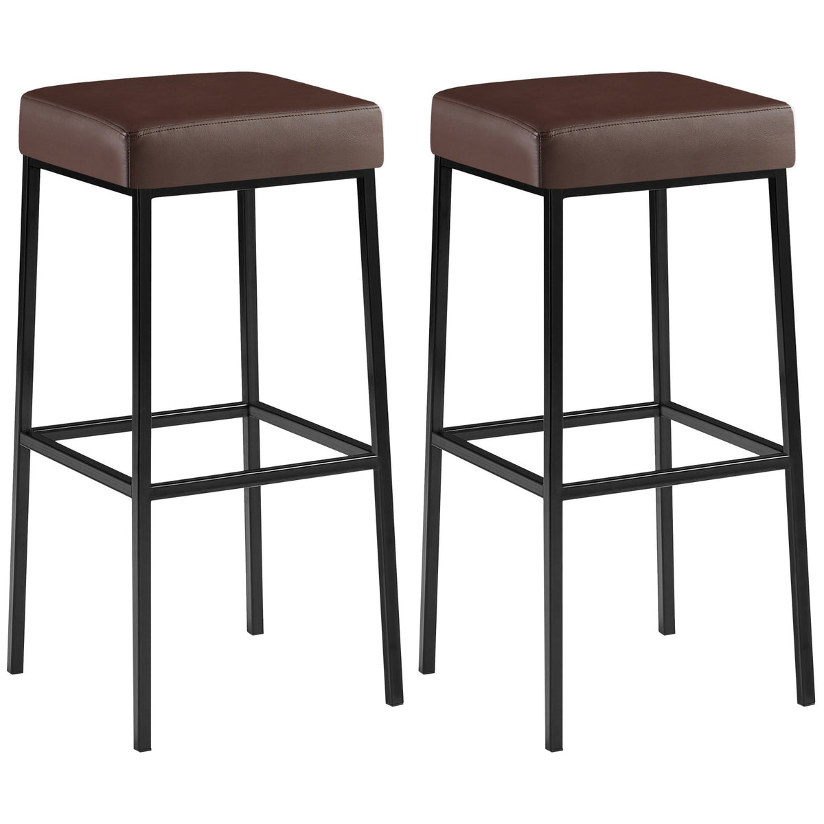 2er Set Barhocker Montreal 85 Kunstleder schwarz - braun