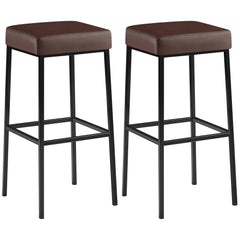 2er Set Barhocker Montreal 85 Kunstleder schwarz - braun