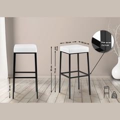 2er Set Barhocker Montreal 85 Kunstleder schwarz - weiß