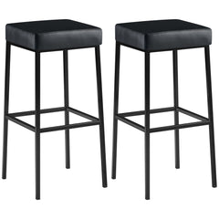 2er Set Barhocker Montreal 85 Kunstleder schwarz - schwarz