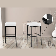 2er Set Barhocker Montreal 80 Kunstleder schwarz - weiß