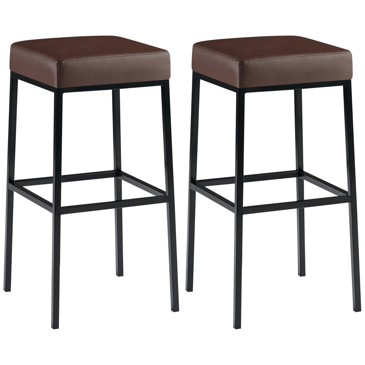 2er Set Barhocker Montreal 80 Kunstleder schwarz - braun