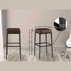 2er Set Barhocker Montreal 80 Kunstleder schwarz - braun