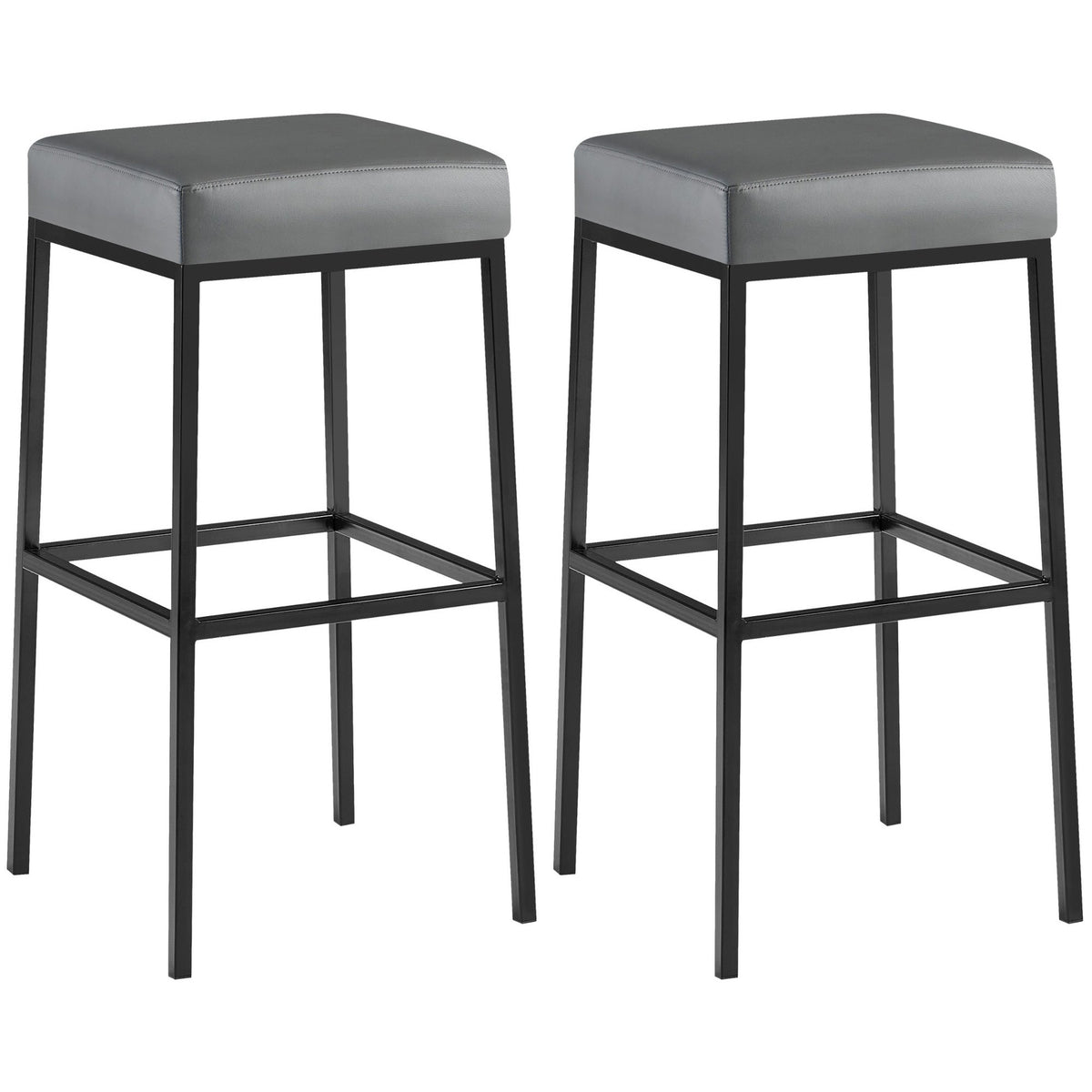 2er Set Barhocker Montreal 80 Kunstleder schwarz - grau