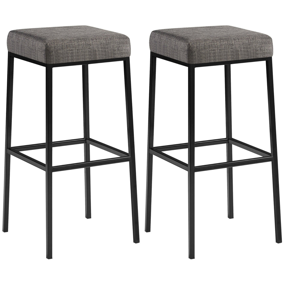 2er Set Barhocker Montreal 80 Stoff schwarz - grau