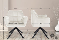 Esszimmerstuhl Swing Samt schwarz - creme