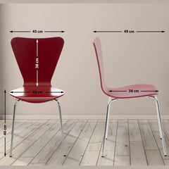 Set di due sedie visitatore Calisto rosse, perfette per sale d'aspetto, fiere ed eventi con design elegante e funzionale.
