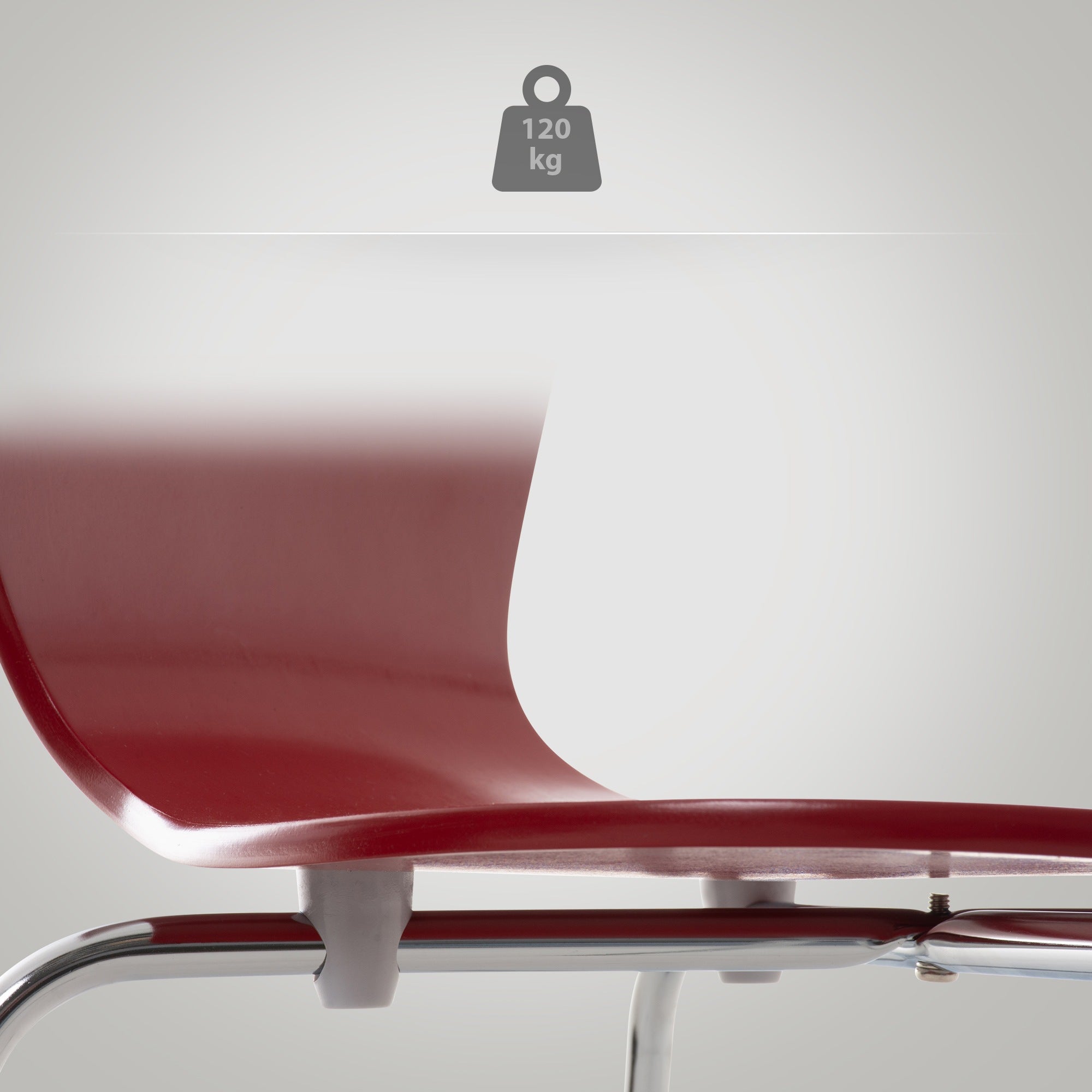 Set di due sedie visitatore Calisto rosse, perfette per sale d'aspetto, fiere ed eventi con design elegante e funzionale.
