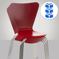 Set di due sedie visitatore Calisto rosse, perfette per sale d'aspetto, fiere ed eventi con design elegante e funzionale.