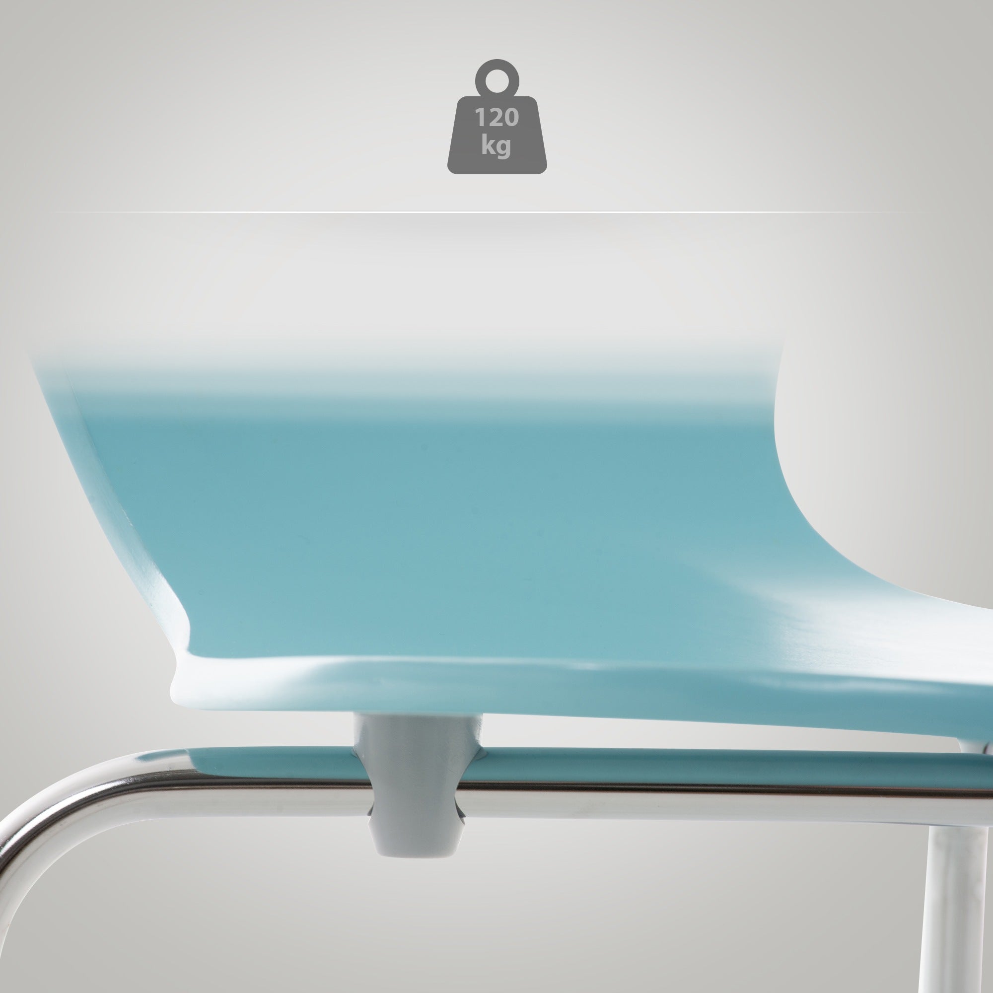Set di 2 sedie visitatore Calisto in helloblu, perfette per sale d'aspetto, fiere ed eventi. Design elegante e funzionale.