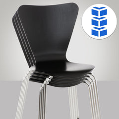 Set di 2 sedie visitatore Calisto nere, perfette per sale d'aspetto, fiere ed eventi con design elegante e senza tempo.