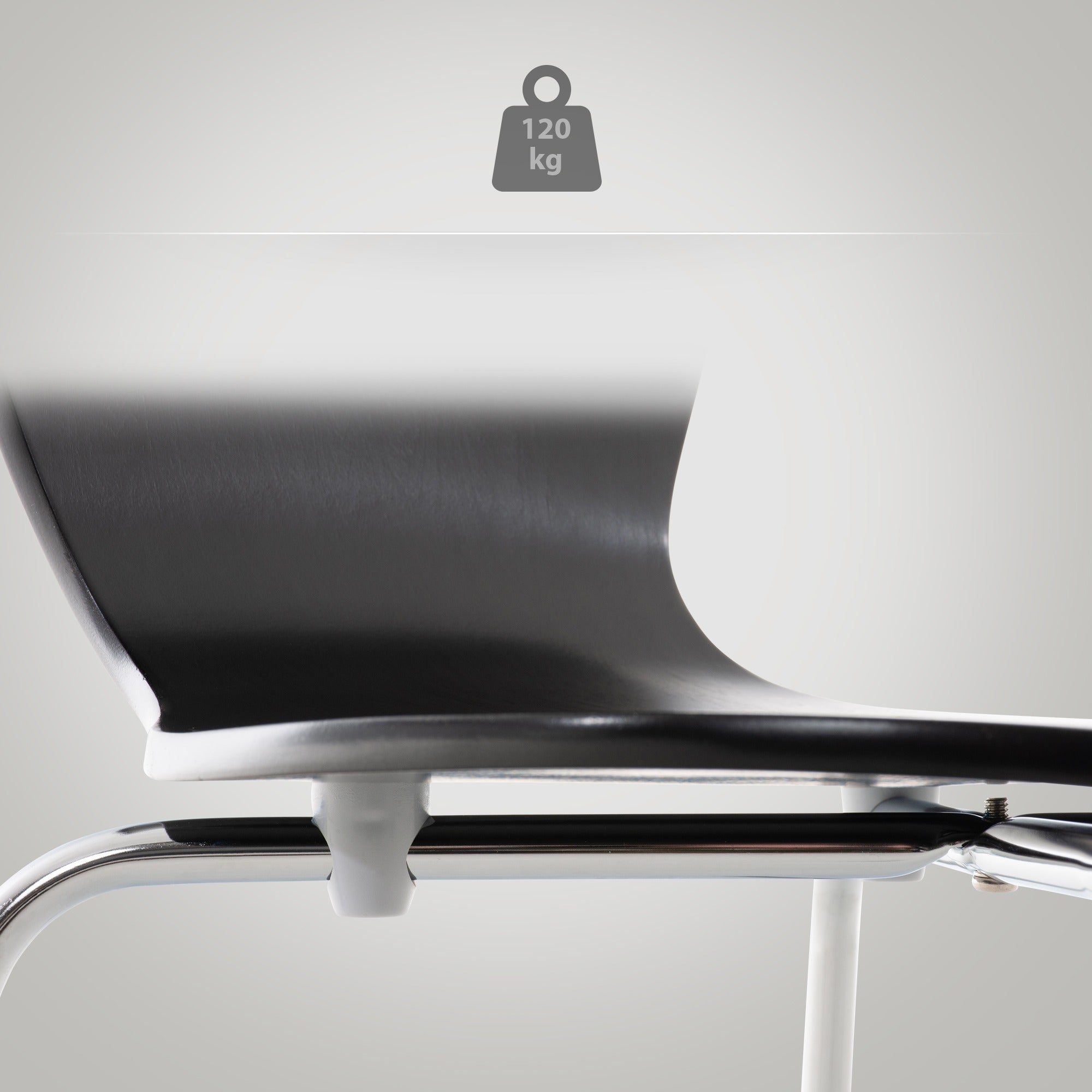 Set di 2 sedie visitatore Calisto nere, perfette per sale d'aspetto, fiere ed eventi con design elegante e senza tempo.