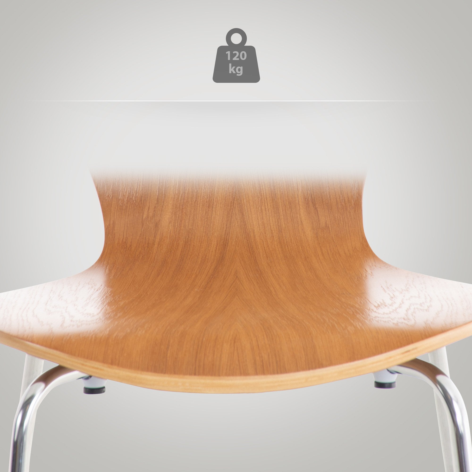 Set di due sedie visitatore Calisto in legno di quercia, perfette per sale d'aspetto ed eventi, design elegante e funzionale.