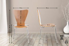Set di due sedie visitatore Calisto in legno di quercia, perfette per sale d'aspetto ed eventi, design elegante e funzionale.