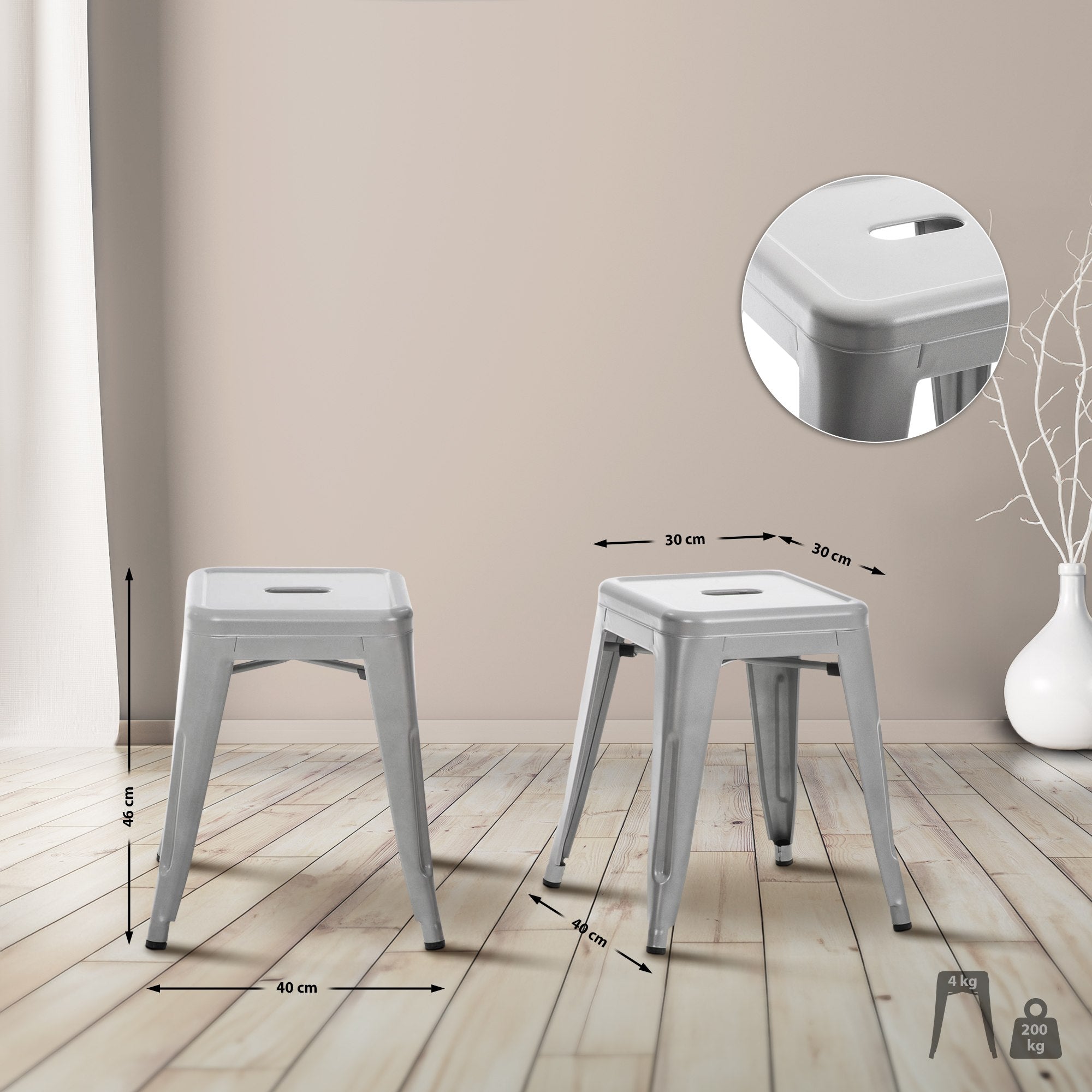 Hocker Armin - silber - InfinityMarket