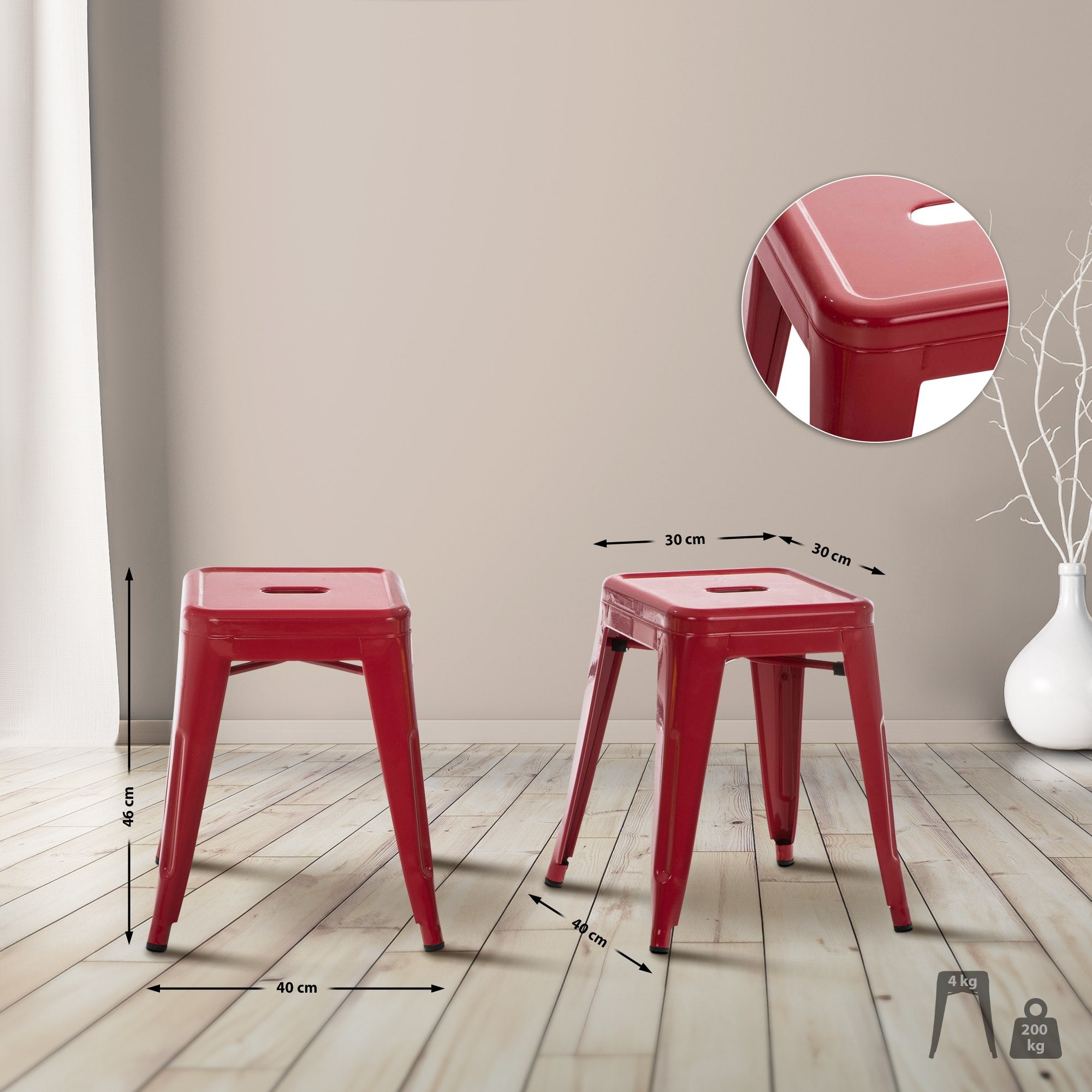Hocker Armin - rot - InfinityMarket
