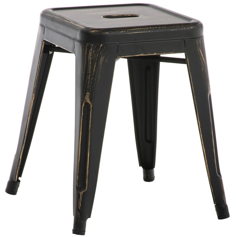 Hocker Armin antik - schwarz-gold - InfinityMarket