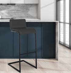 Barhocker Newport Kunstleder B - dunkelgrau