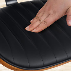 Barhocker Clawson Kunstleder schwarz - walnuss/schwarz