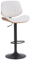 Barhocker Clawson Stoff schwarz - walnuss/creme