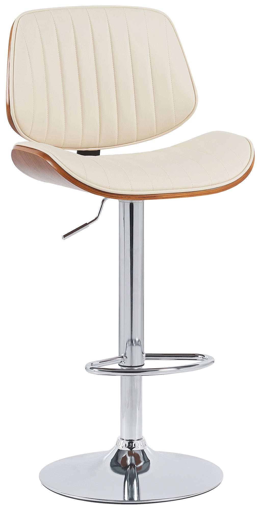 Barhocker Clawson Kunstleder chrom - walnuss/creme