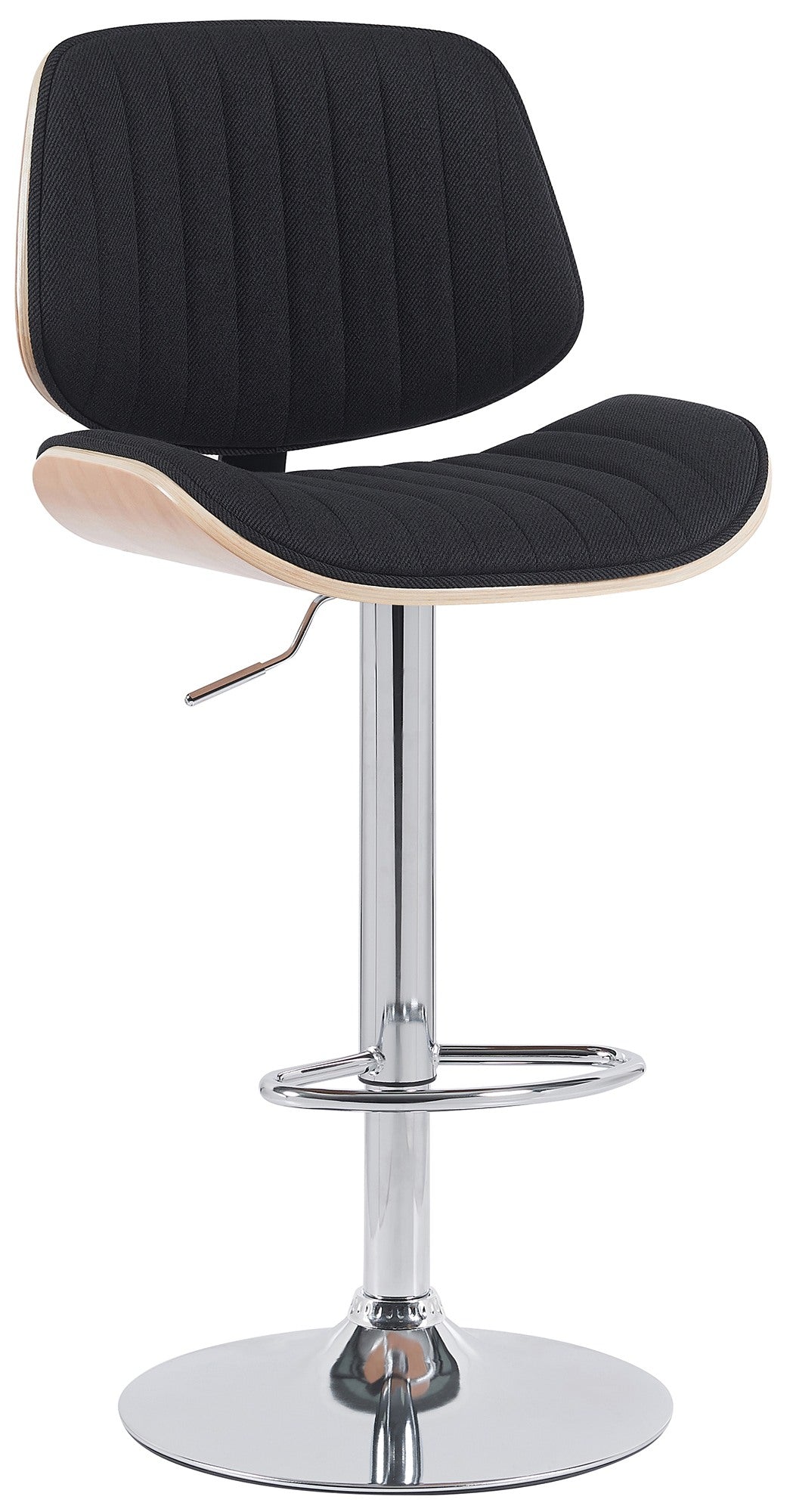 Barhocker Clawson Stoff chrom - natura/schwarz