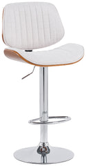 Barhocker Clawson Stoff chrom - walnuss/creme