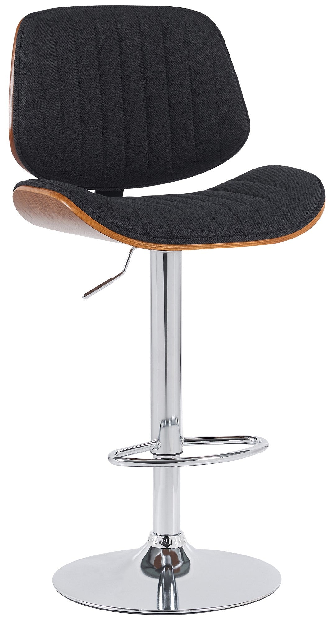 Barhocker Clawson Stoff chrom - walnuss/schwarz