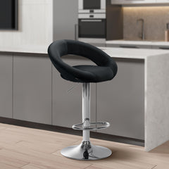 Barhocker Olinda Samt chrom - schwarz