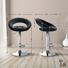 Barhocker Olinda Samt chrom - schwarz