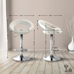 Barhocker Olinda Samt chrom - creme