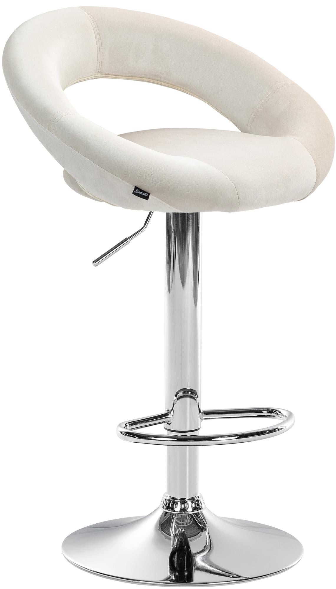 Barhocker Olinda Samt chrom - creme