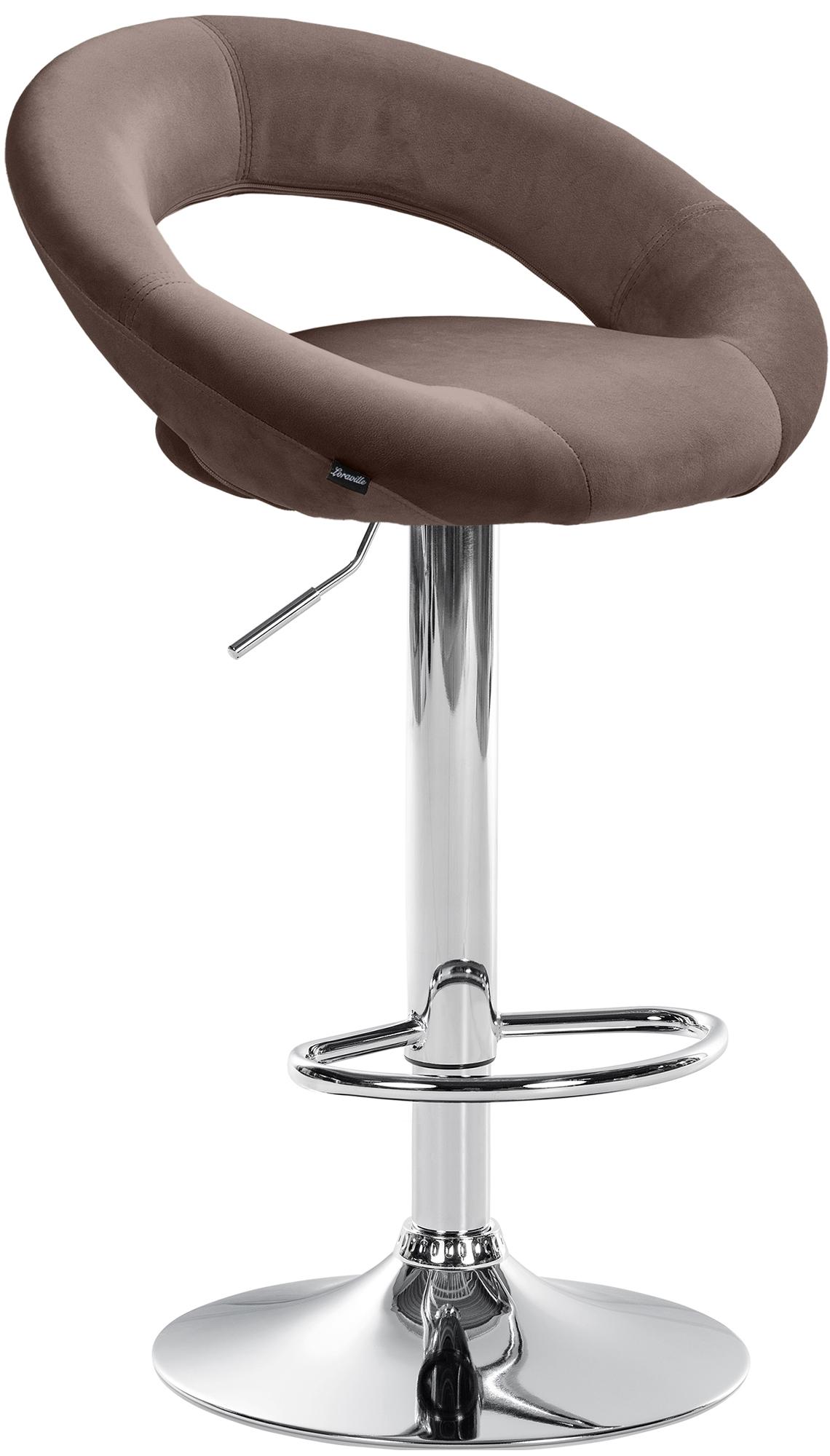 Barhocker Olinda Samt chrom - braun