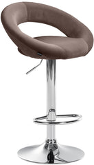 Barhocker Olinda Samt chrom - braun