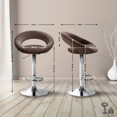 Barhocker Olinda Samt chrom - braun