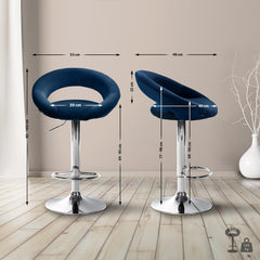 Barhocker Olinda Samt chrom - blau