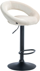 Barhocker Olinda Samt schwarz - creme