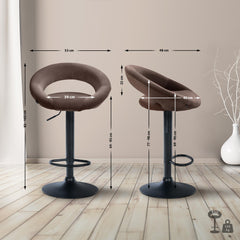Barhocker Olinda Samt schwarz - braun