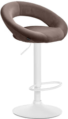 Barhocker Olinda Samt wei� - braun