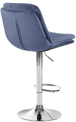 Barhocker Laurel Samt chrom - blau