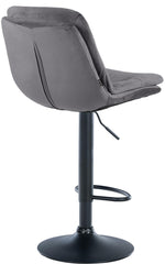 Barhocker Laurel Samt schwarz - dunkelgrau