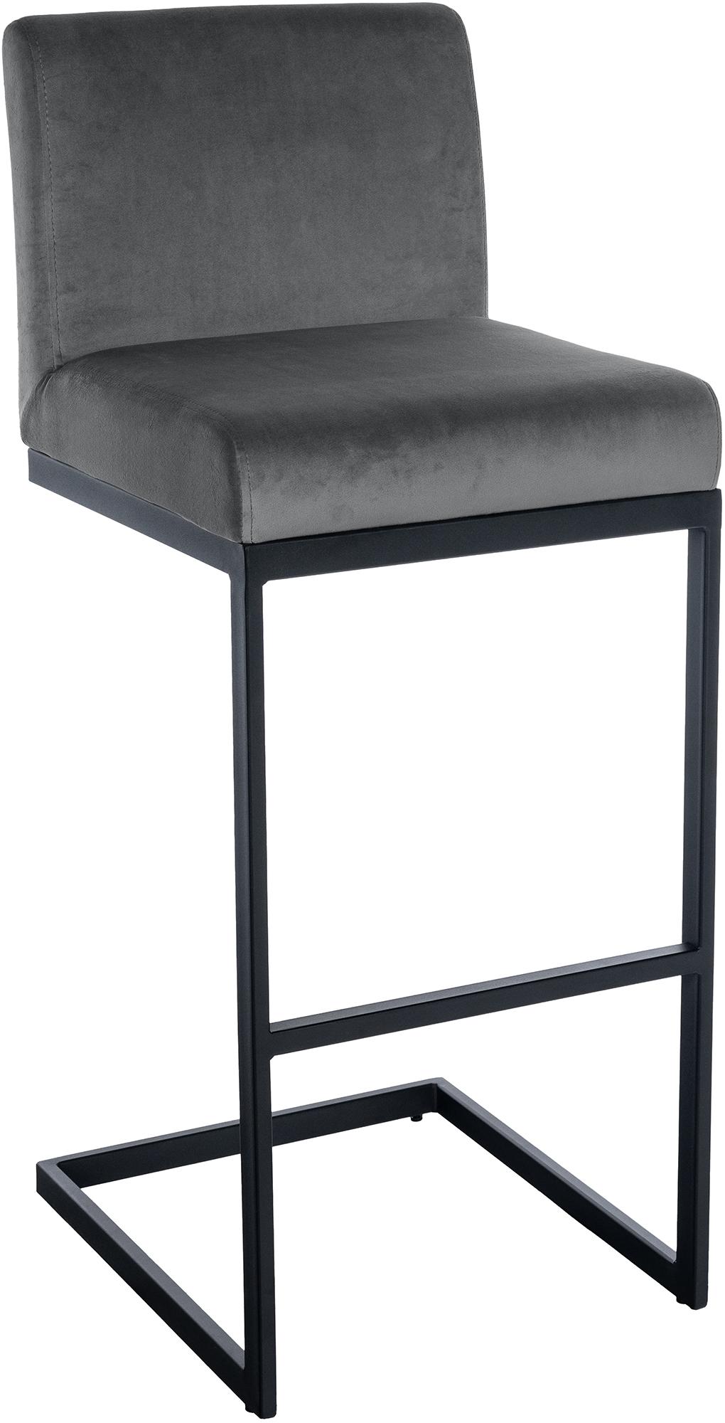 Barhocker Hopewell Samt B - dunkelgrau